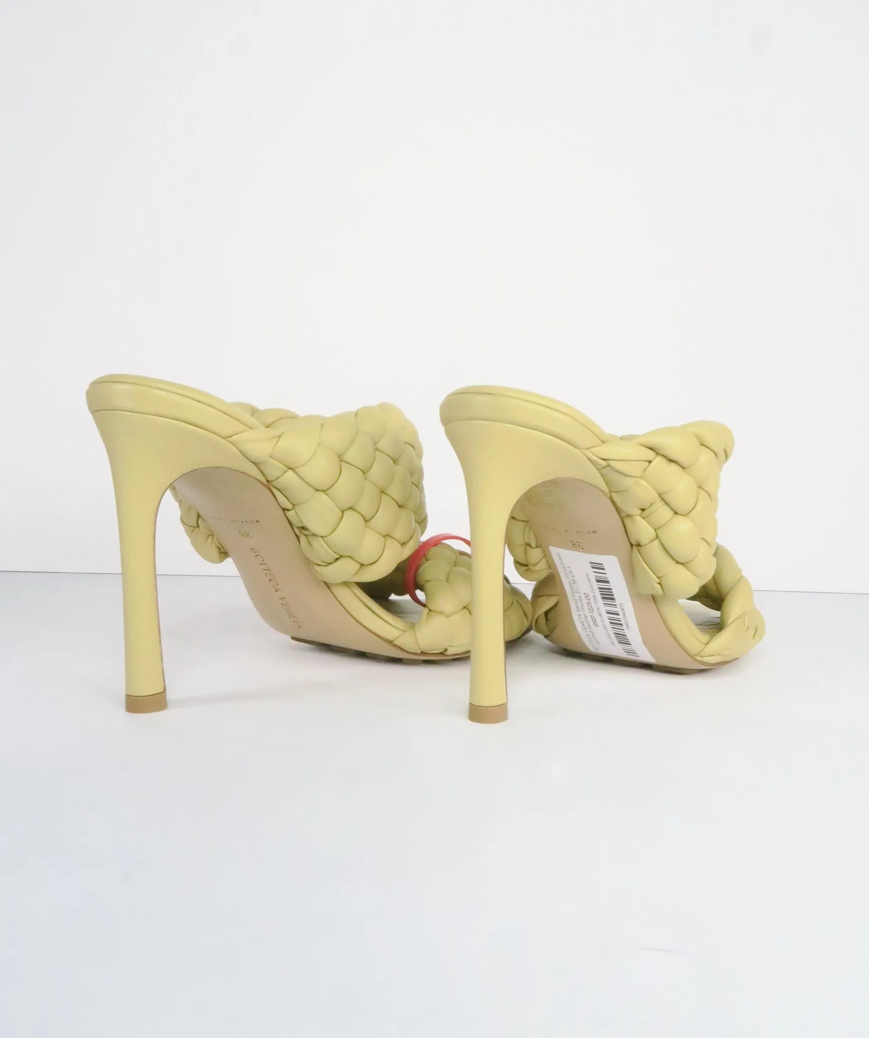 BOTTEGA VENETA Sand/Yellow Intrecciato quilted leather mules EU 38 UK 5