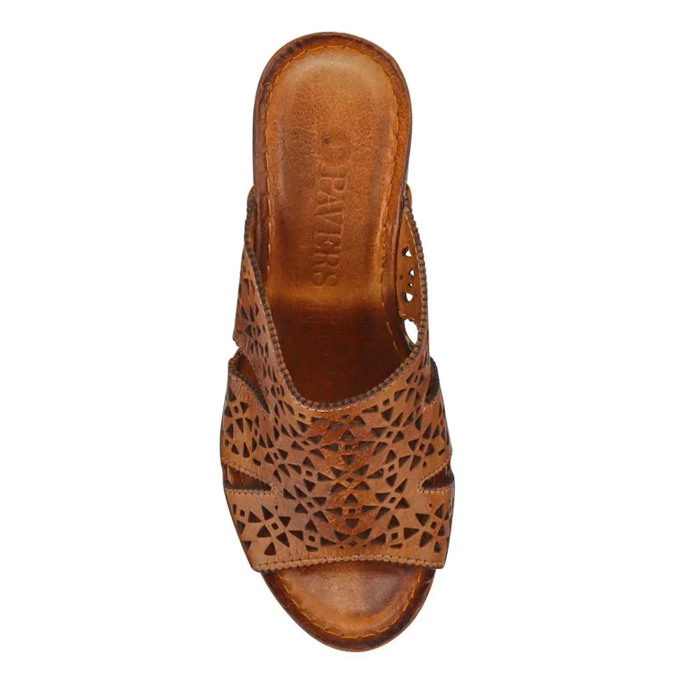 Breathable Leather Wedged Mules - KARY41000 / 327 476