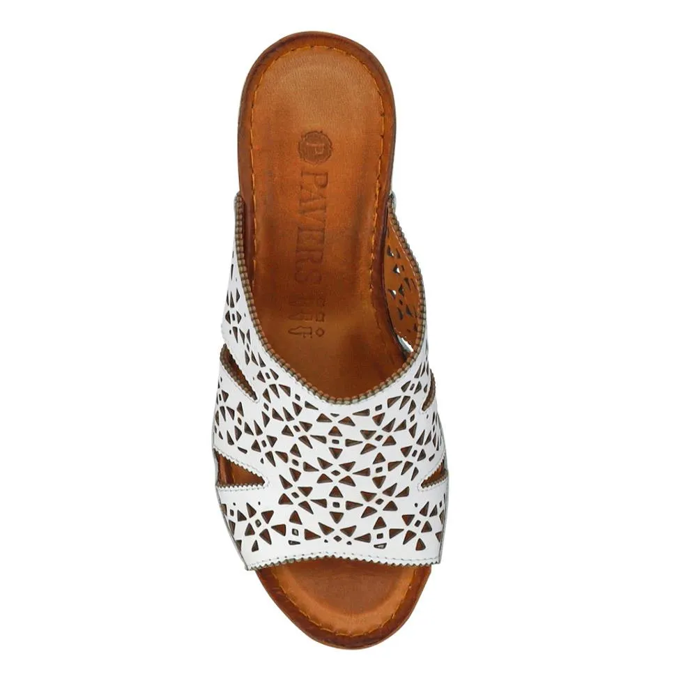 Breathable Leather Wedged Mules - KARY41000 / 327 476