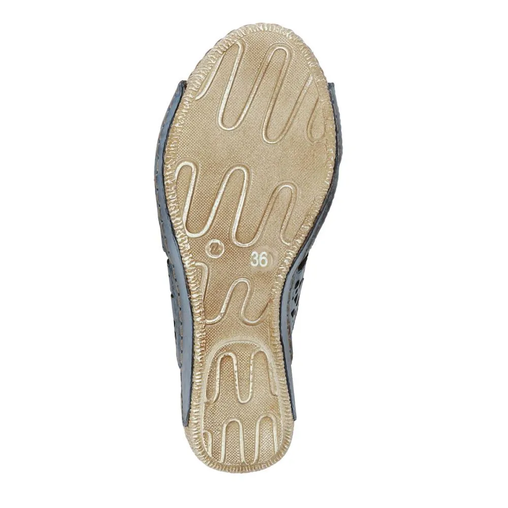 Breathable Leather Wedged Mules - KARY41000 / 327 476