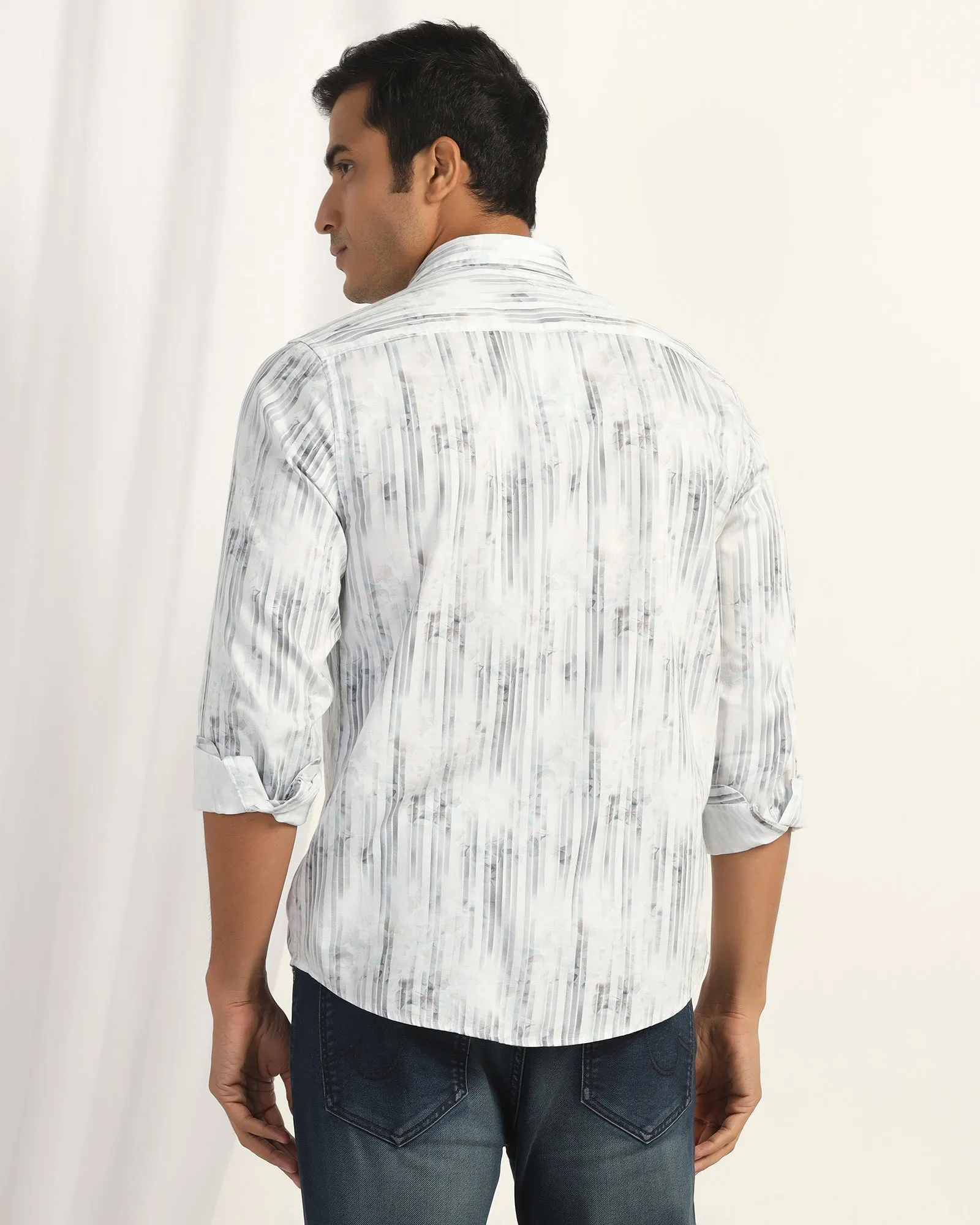 Casual White Printed Shirt - Pacom