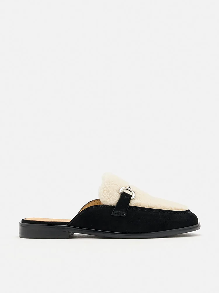 Corene Fur Top Suede Mules