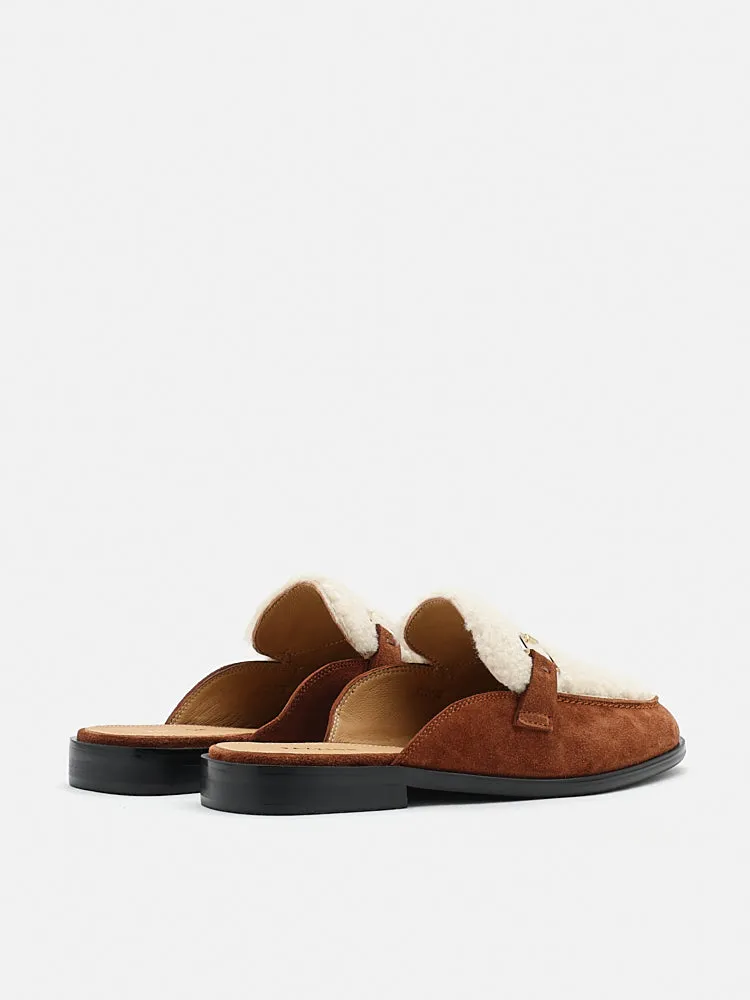 Corene Fur Top Suede Mules