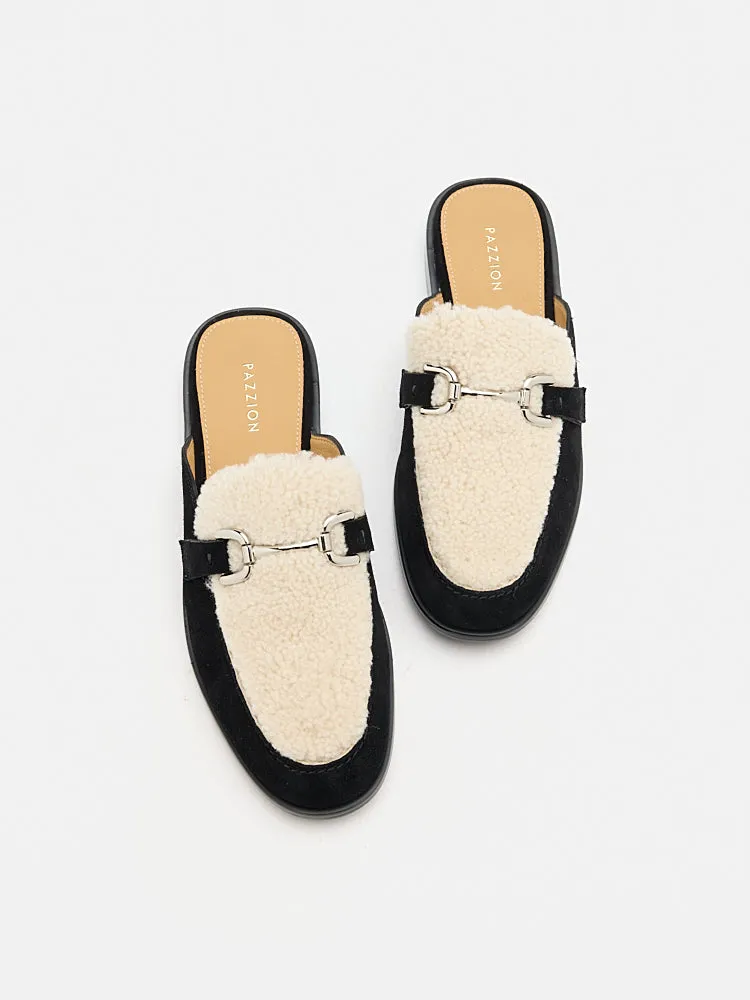 Corene Fur Top Suede Mules