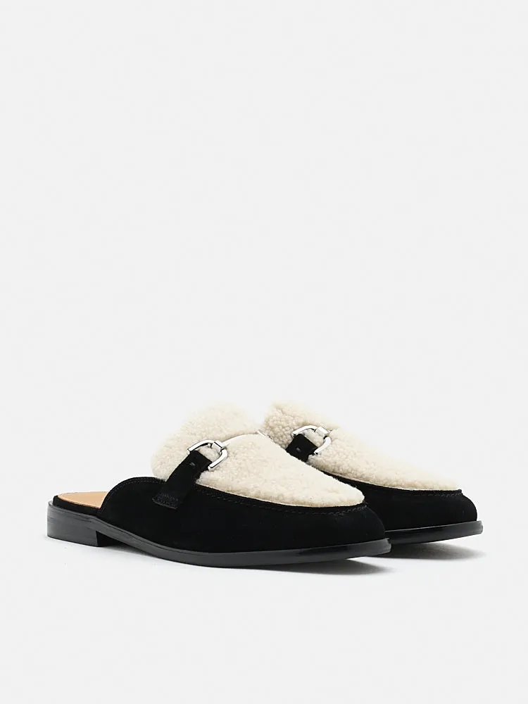 Corene Fur Top Suede Mules
