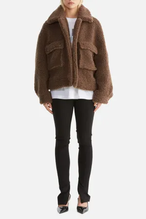 Emery Faux Fur Jacket Cocoa