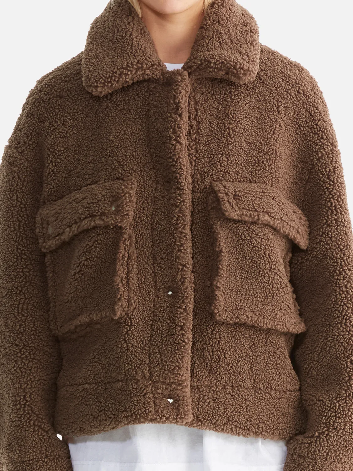Emery Faux Fur Jacket Cocoa