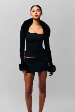 Faux Fur Knit Bolero