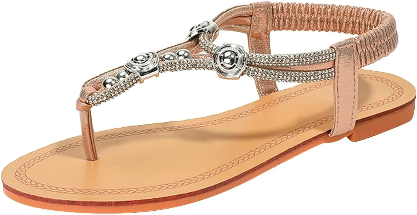 Flip Flops for Women Summer Boho Beach Sandals Arch Support Sandals Vintage Wedge Sandals Wide Width Shoes