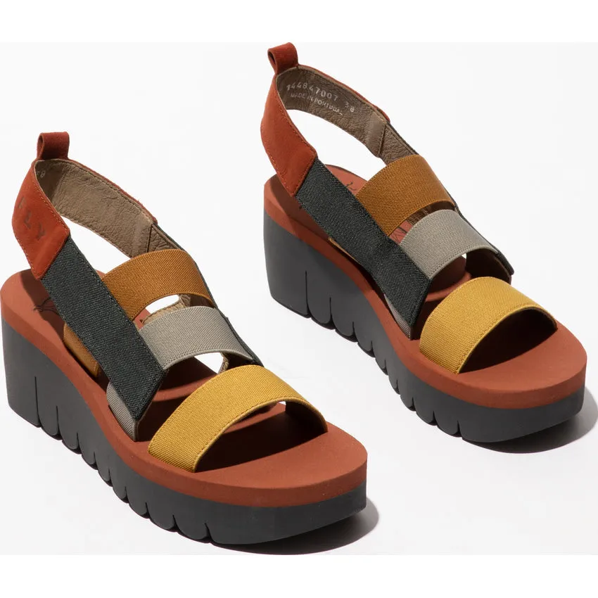 Fly London Women's YERE847FLY Strappy Sandals Brick Brown