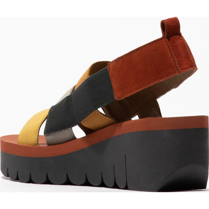 Fly London Women's YERE847FLY Strappy Sandals Brick Brown