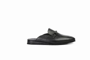 FOOT FEDERATION HORSEBIT MOC-TOE MEN'S LEATHER SLIPPER BLACK
