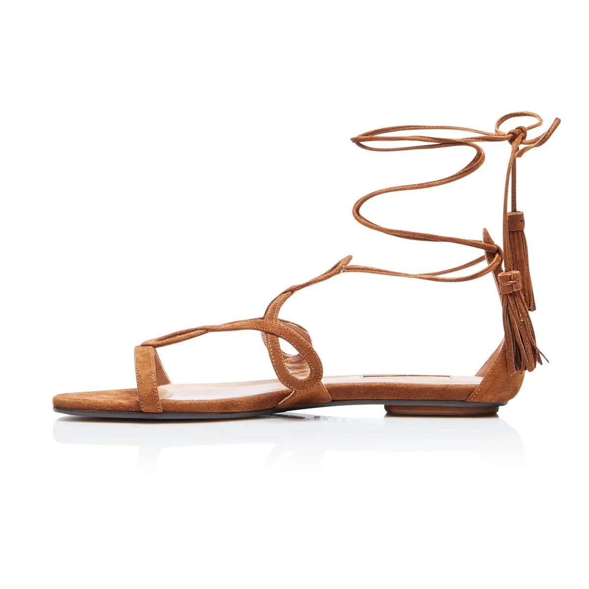 Gitana Tie Up Flat Suede Sandals