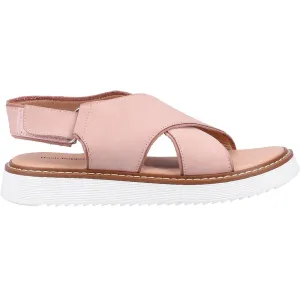 Hush Puppies Womens Clarissa Cross Over Leather Sandals - Light Pink