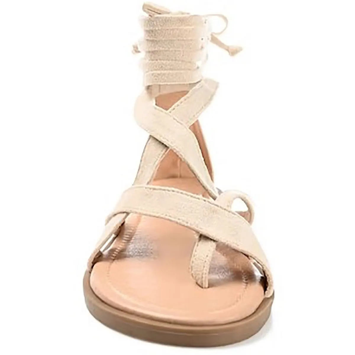 Journee Collection Womens Charlee Open Toe Ankle Tie Strappy Sandals