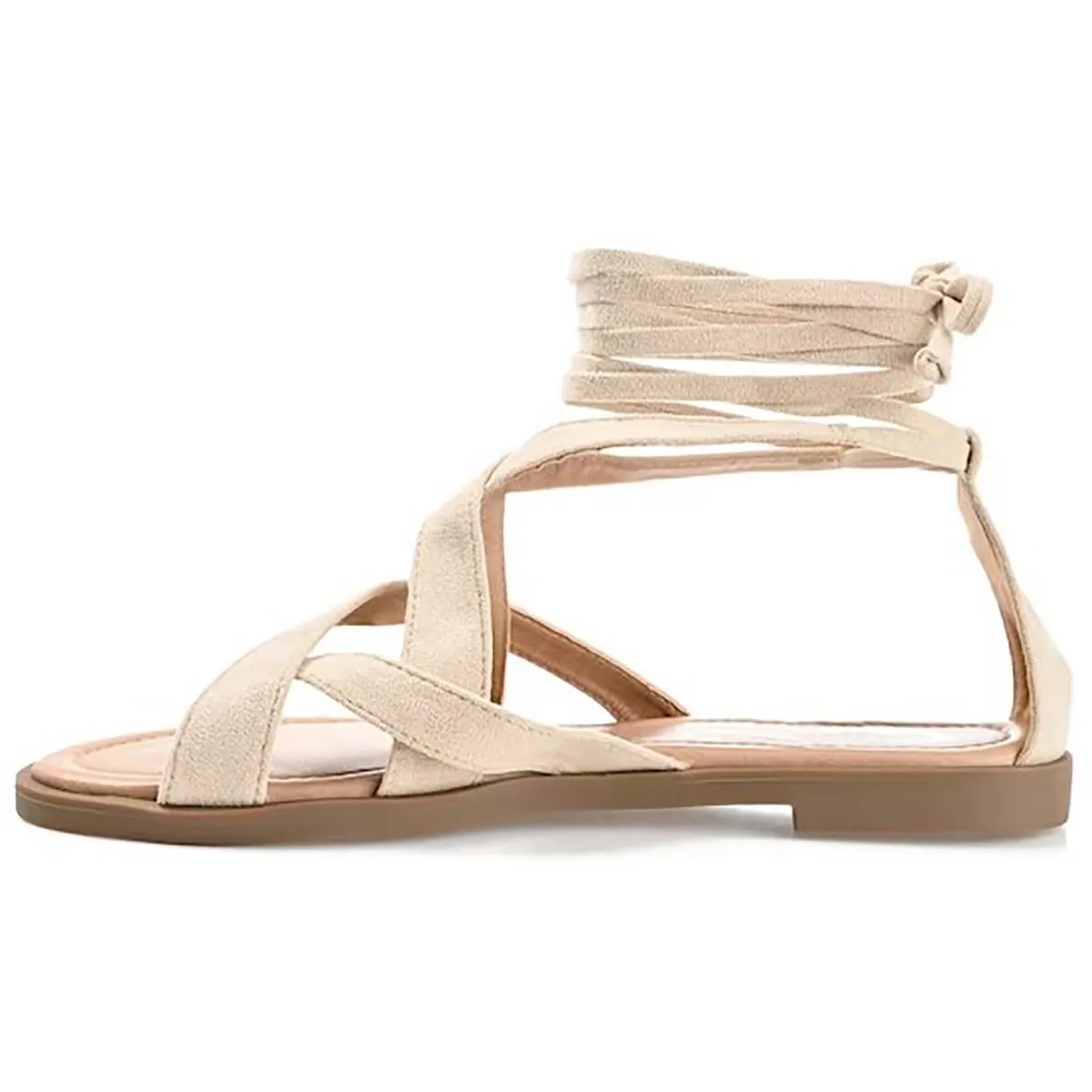Journee Collection Womens Charlee Open Toe Ankle Tie Strappy Sandals