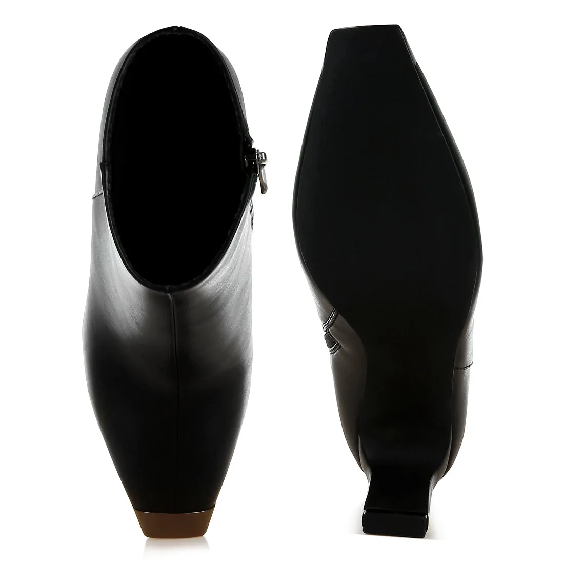 Metallic Cap Toe Faux Leather Boots