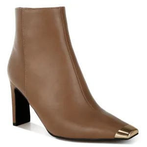 Metallic Cap Toe Faux Leather Boots