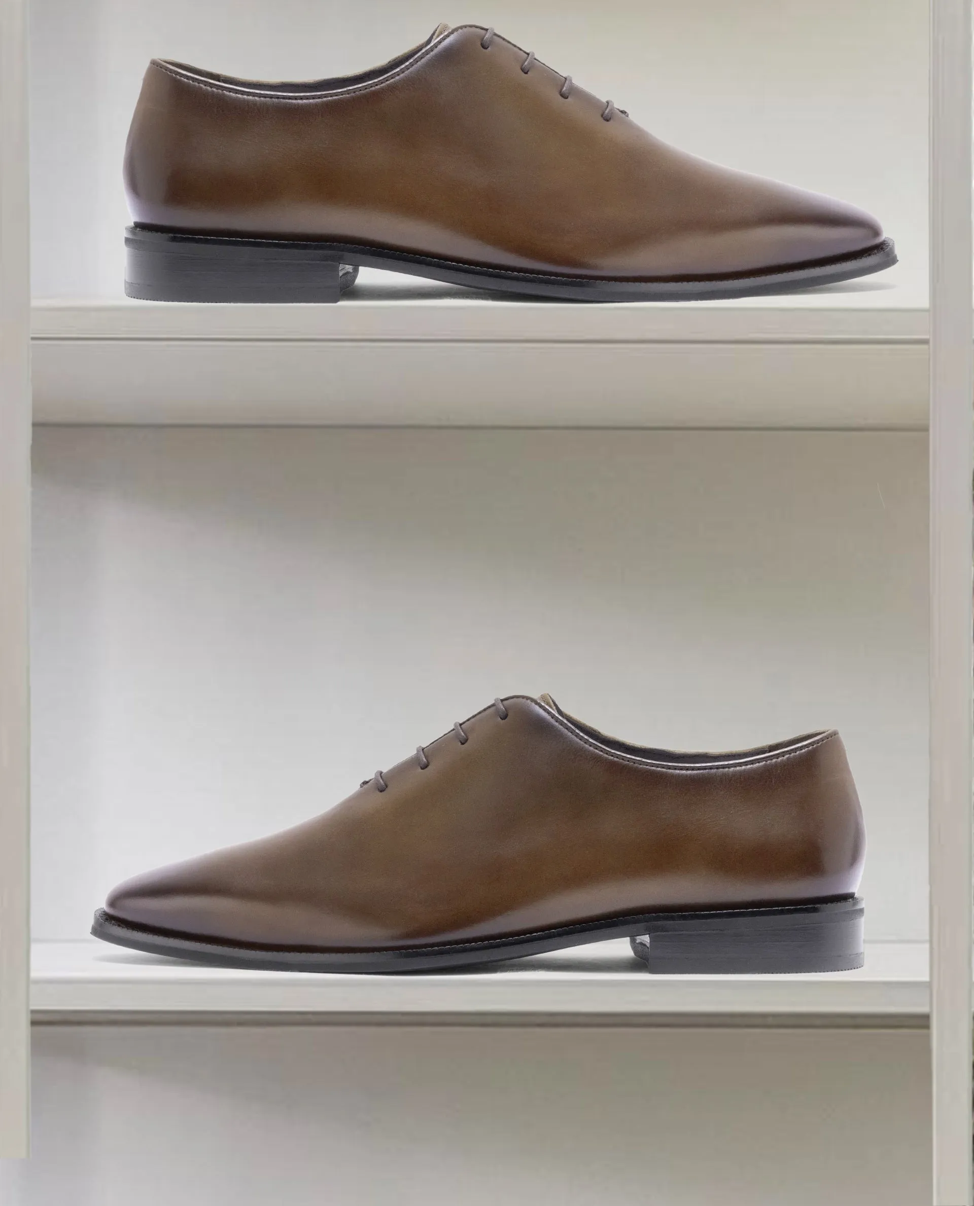 Rare Rabbit Men Corax Olive Lace-Up Single Piece Genuine Leather Shoes