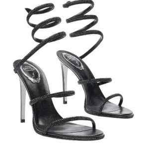 René Caovilla Cleo Black Sandal 105