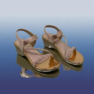 RoseGold Strappy Wedge Sandals