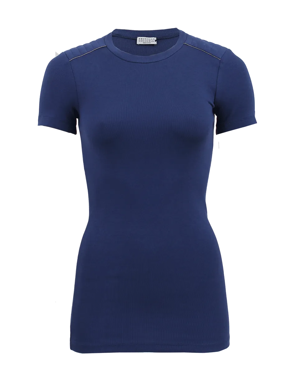 Short Sleeve Biker Detailed Rib Tee