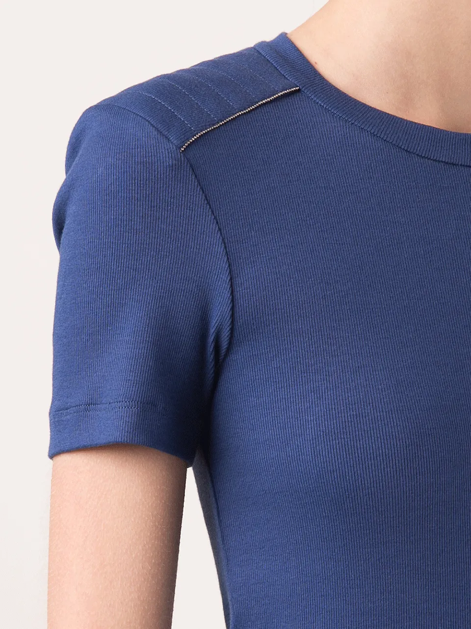 Short Sleeve Biker Detailed Rib Tee