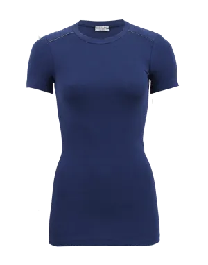 Short Sleeve Biker Detailed Rib Tee