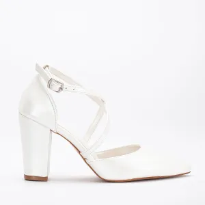 Sina - Ivory Bridal Block Heels