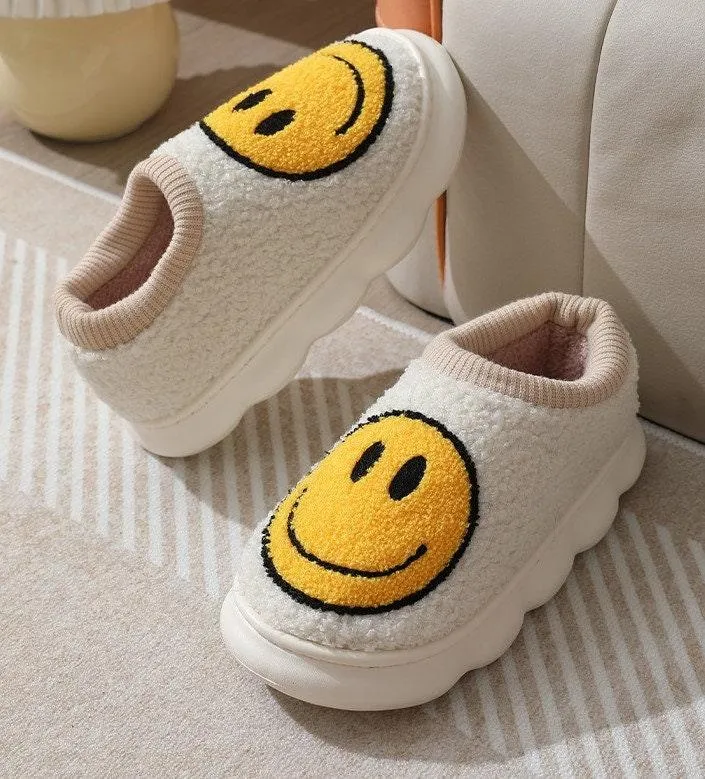 Smiley Face House Shoes Happy Face Slippers