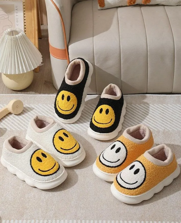 Smiley Face House Shoes Happy Face Slippers