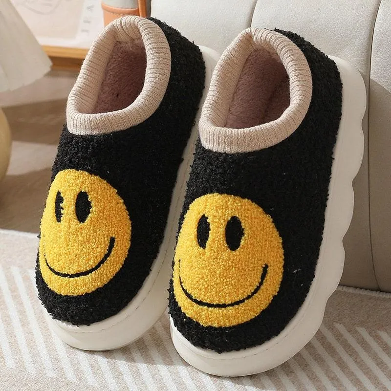 Smiley Face House Shoes Happy Face Slippers