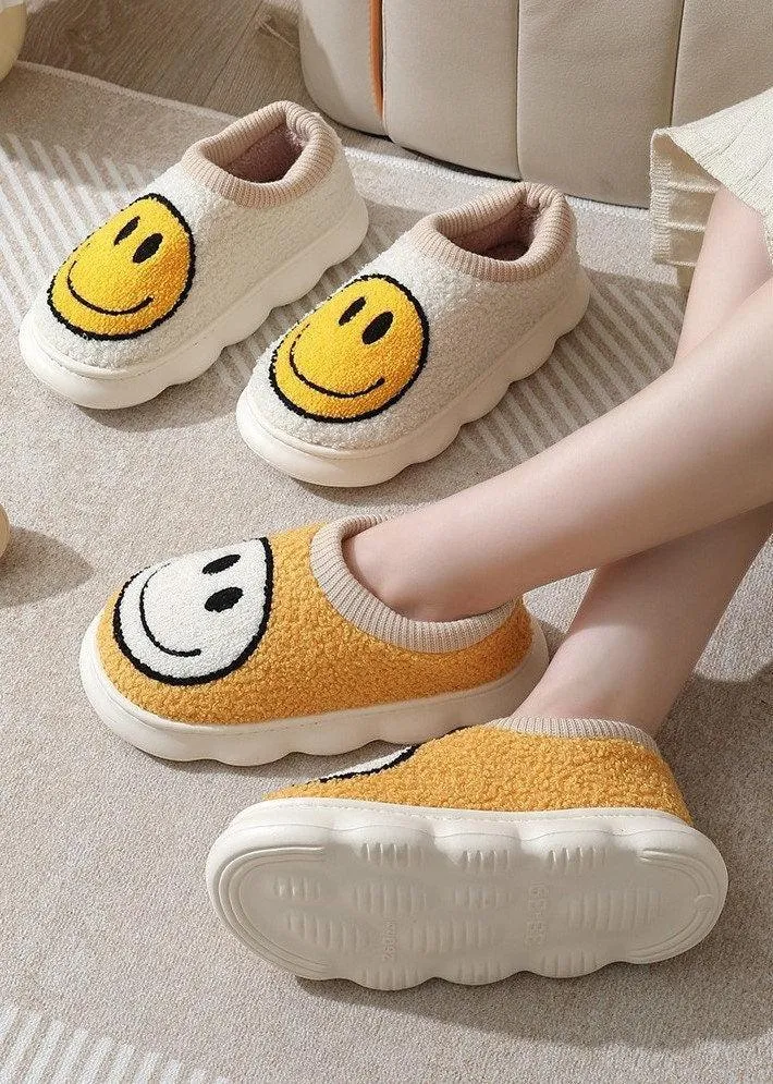 Smiley Face House Shoes Happy Face Slippers