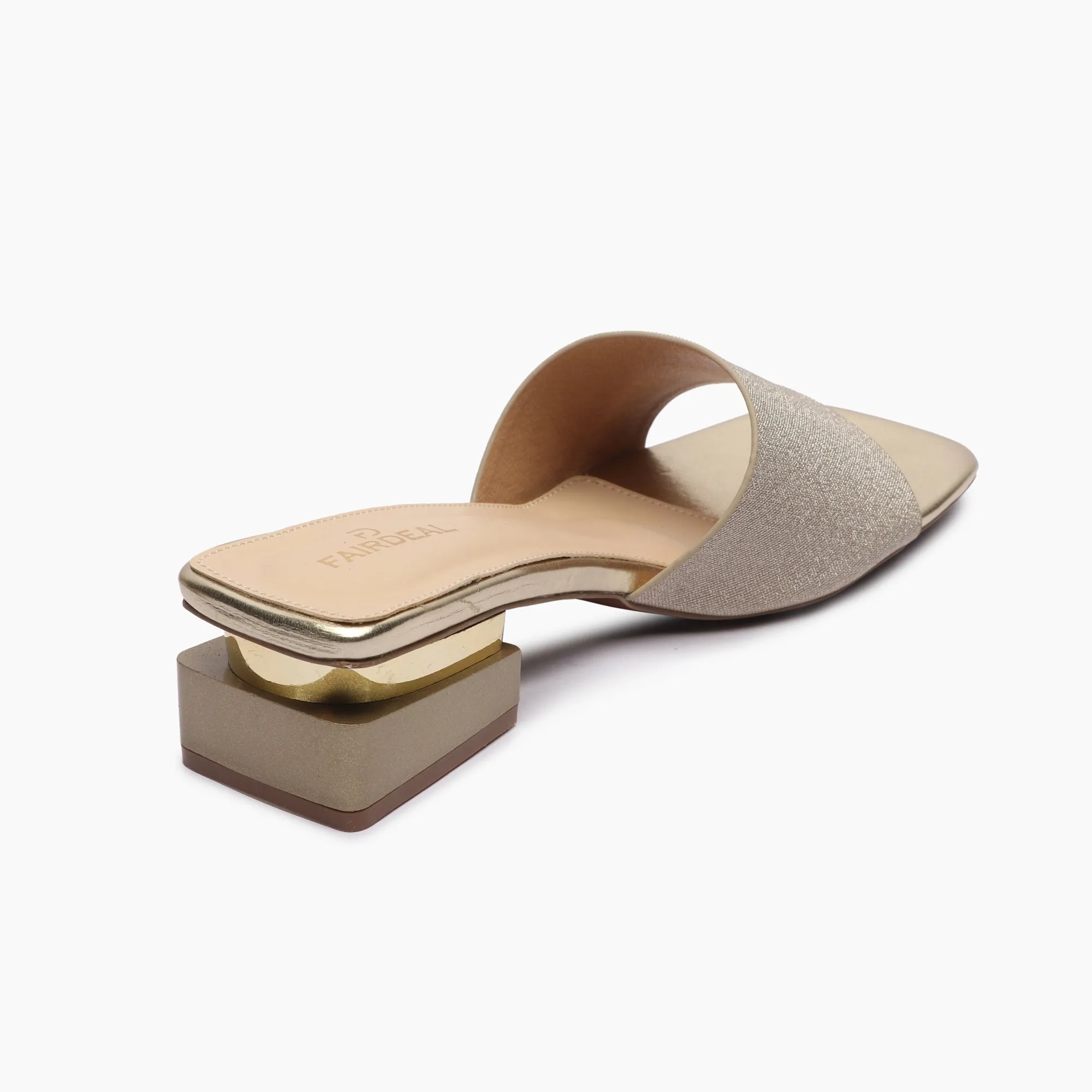 Snake Pattern Embellished Flat Mules
