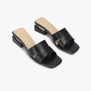 Snake Pattern Embellished Flat Mules