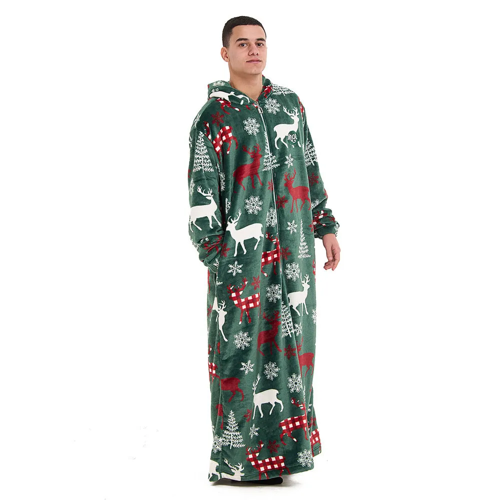 Snuggs Wearable Blanket Monk Green Christmas Deer