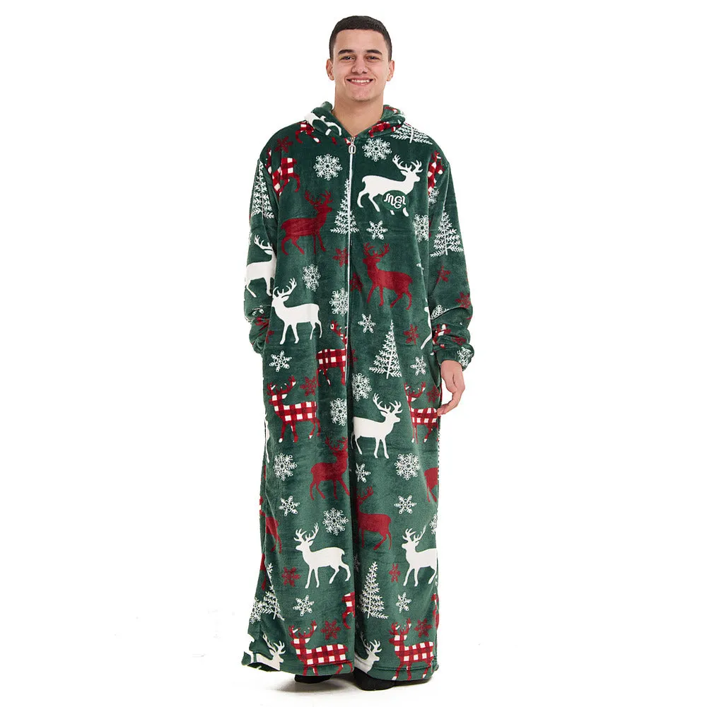 Snuggs Wearable Blanket Monk Green Christmas Deer