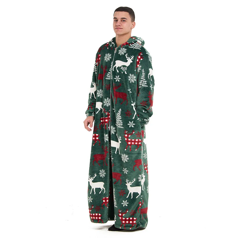 Snuggs Wearable Blanket Monk Green Christmas Deer