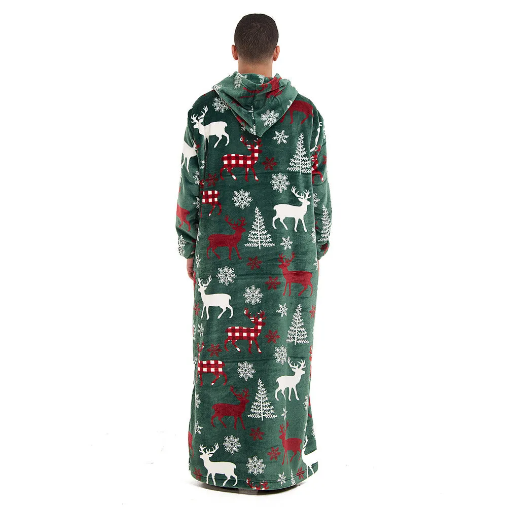 Snuggs Wearable Blanket Monk Green Christmas Deer