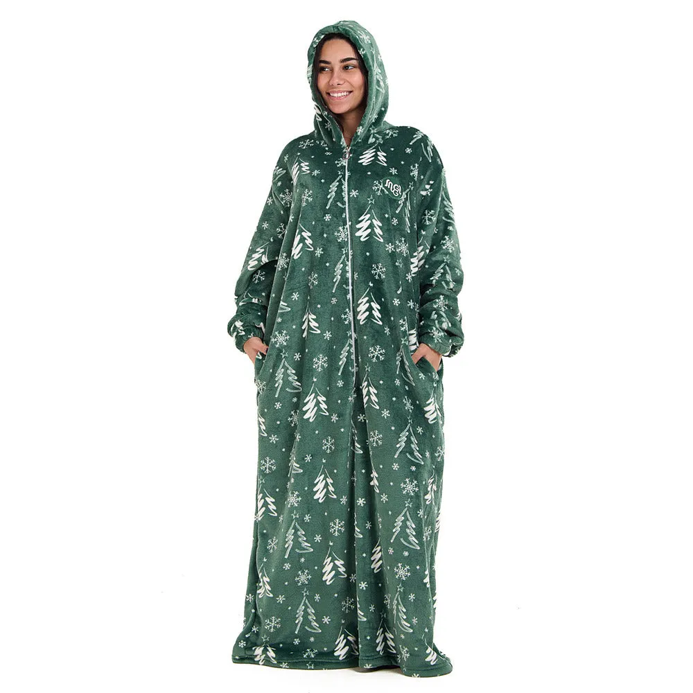 Snuggs Wearable Blanket Monk Green Christmas Tree