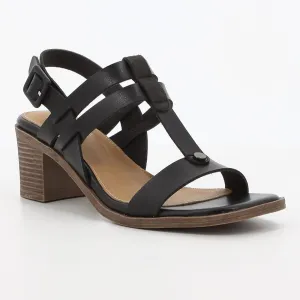 Soft Style Abigail Strappy  Heel - Black