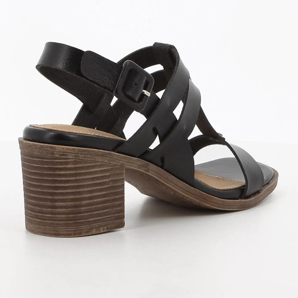 Soft Style Abigail Strappy  Heel - Black