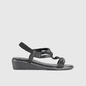 Soft Style Nakia Wedge Comfort Sandal Black 01485