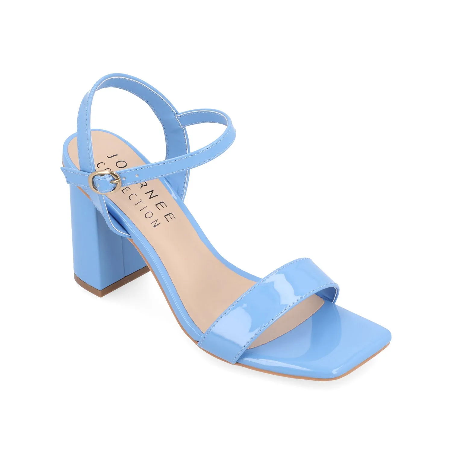 TIVONA STRAPPY BLOCK HEELS IN FAUX LEATHER
